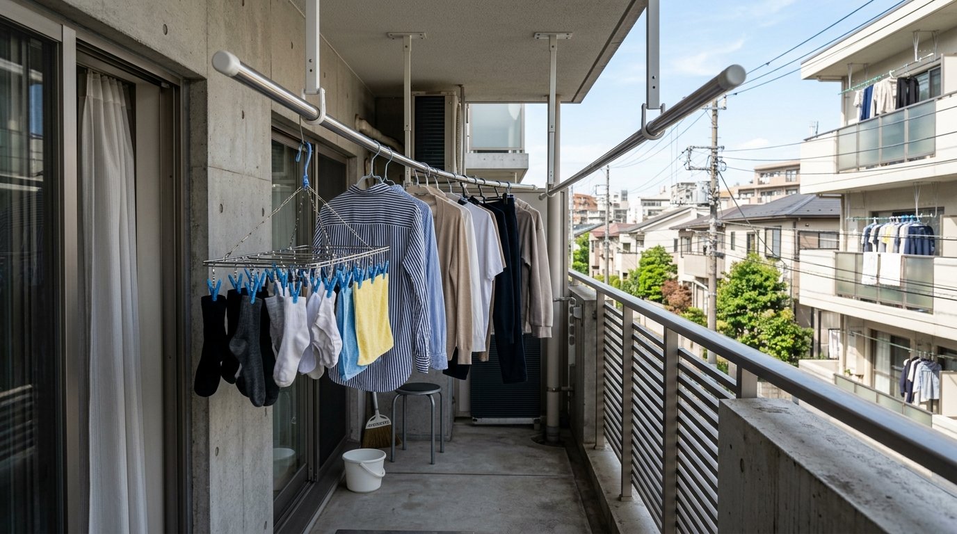 Japanese Balcony and Laundry Drying Setup Guide: Everyday Air-Drying Routines