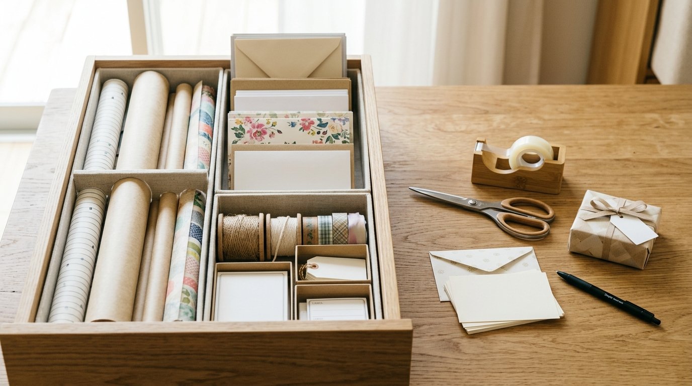 Japanese Gift Wrapping and Card Storage Setup Guide: Everyday Paper, Ribbon, and Message Cards