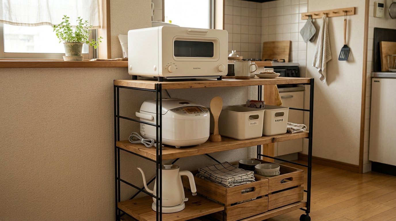 Japanese Home Appliance Storage Guide: Kitchen Wagons and Slide Shelves
