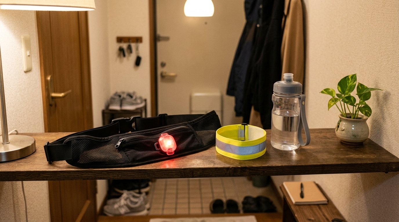 Japanese Night Walk and Runner Visibility Setup Guide: LED Clip Lights, Reflective Gear, and Carrying Essentials