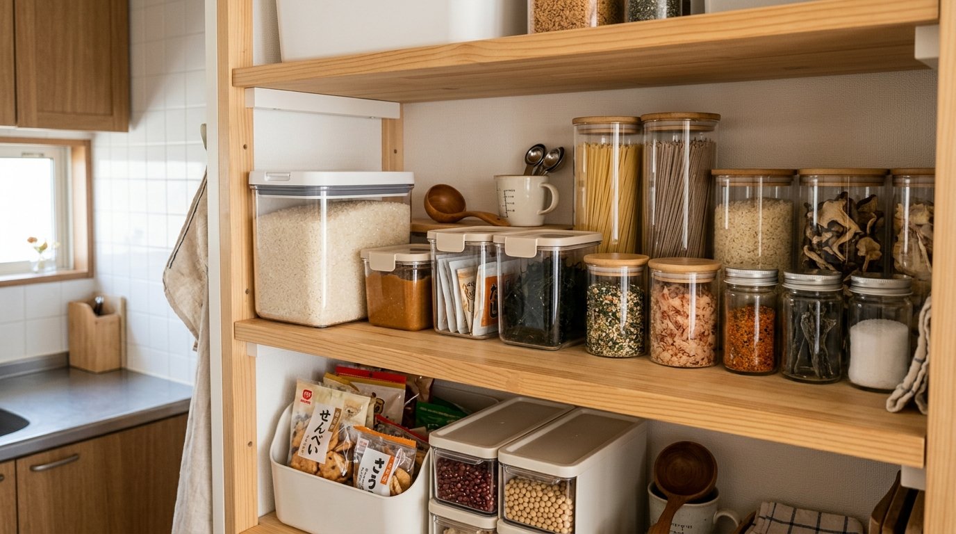 Japanese Pantry and Rice Storage Setup Guide: Everyday Dry Goods and Small Shelves